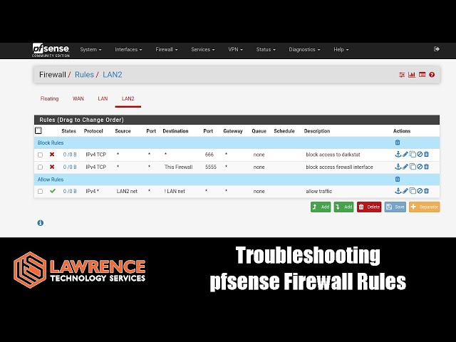 Getting Started With pfsense Firewall Rules and Troubleshooting States With pfTop.