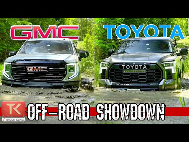 2023 Toyota Tundra TRD Pro vs GMC Sierra AT4X AEV - Mud, Rocks & Water will Decide Which is Better!