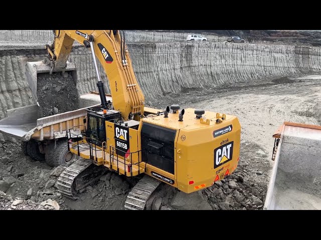 Amazing Caterpillar 6015B Excavator Loading Caterpillar 775E Dumpers -Sotiriadis Mining Works