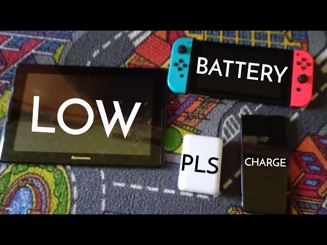 Low battery at Redmi Note 7, Lenovo Tablet, Nintendo Switch and Power Bank