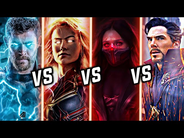Thor Vs Captain Marvel Vs Dr Strange Vs Scarlett witch / Who is most powerful ? [ HINDI ]