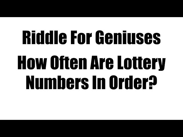 Probability Puzzle With Clever Solution: Increasing Lottery Numbers