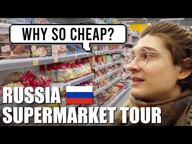 $2 Grocery Shopping in Russia (super cheap supermarket)