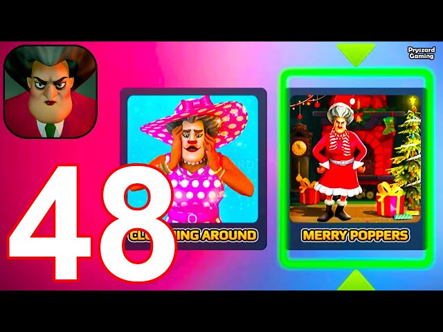 Scary Teacher 3D - Gameplay Part 48 - 2 New Levels Replace Miss T Makeup, Ruin Miss T Christmas