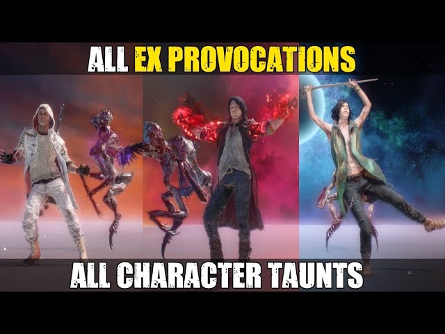 Devil May Cry 5 Every Ex Provocation ( Secret Taunt ) - All Character Taunts Showcase