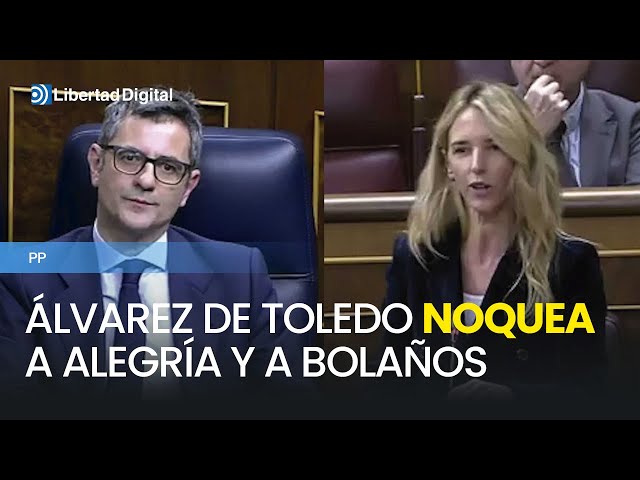 Álvarez de Toledo noquea a Pilar Alegría y Félix Bolaños en una sola intervención
