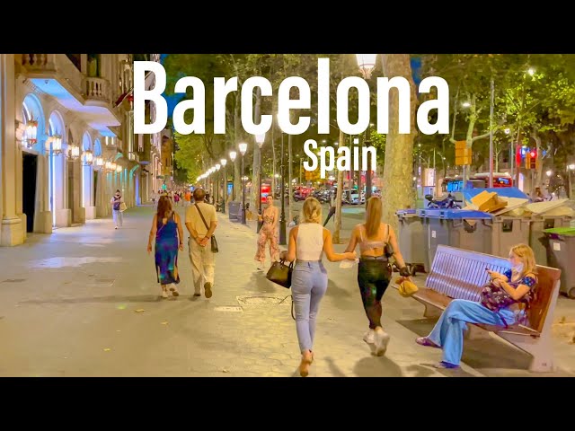 Barcelona, Spain 🇪🇸 - Night Walk - 2021 - 4K-HDR Walking Tour (▶51min)