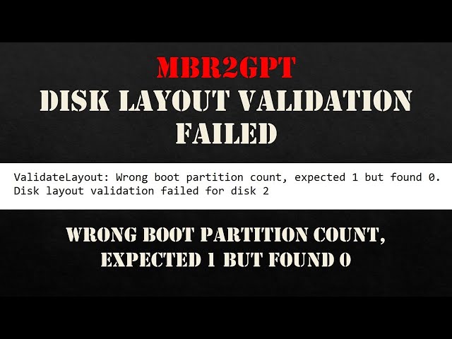 MBR2GPT: Wrong boot partition count, expected 1 but found 0