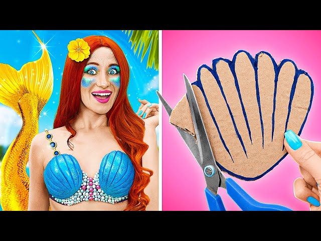CUTE MERMAID HACKS AND CRAFTS 💚 DIY Ideas to Become A Mermaid In 5 Minutes by 123 GO!