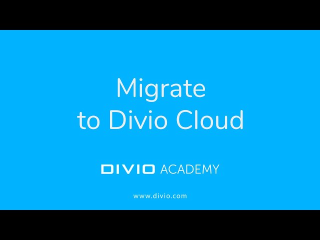Migrate a Django project to Divio Cloud