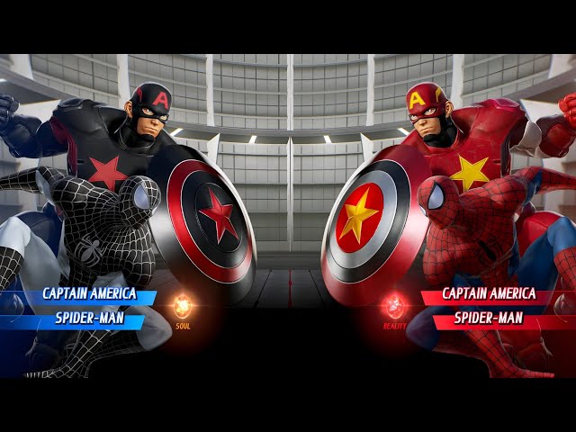 Captain America Spiderman (Black) vs. Captain America Spiderman (Red) - Marvel vs Capcom Infinite