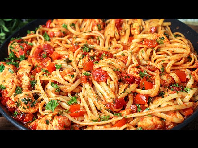 This recipe will drive you crazy! Pasta with chicken in tomato sauce! Incredibly tasty!