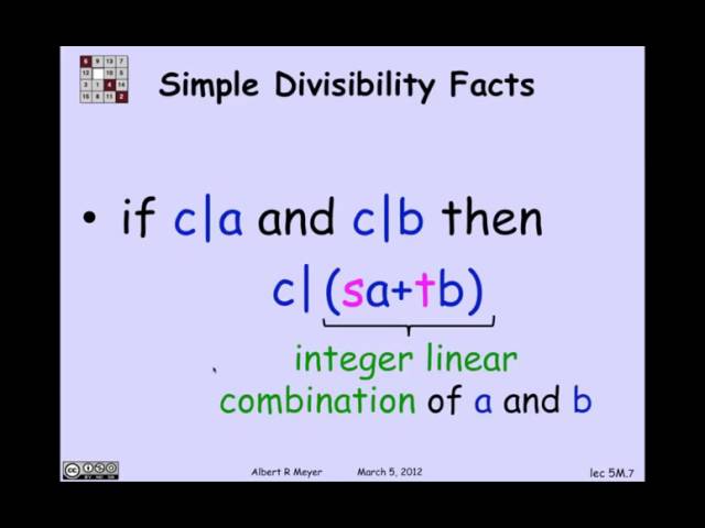 2.1.1 GCDs & Linear Combinations: Video