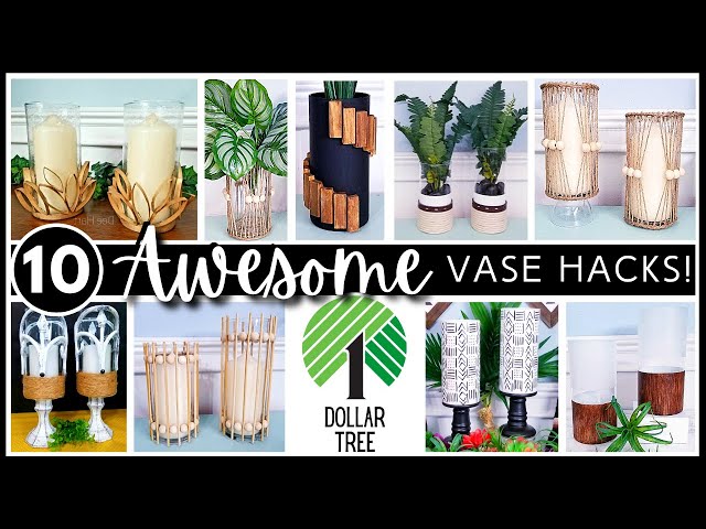 TOP 10 Creative Ideas & Hacks Using DOLLAR TREE GLASS Cylinder VASES | Home Decor DIYs | Must Try!