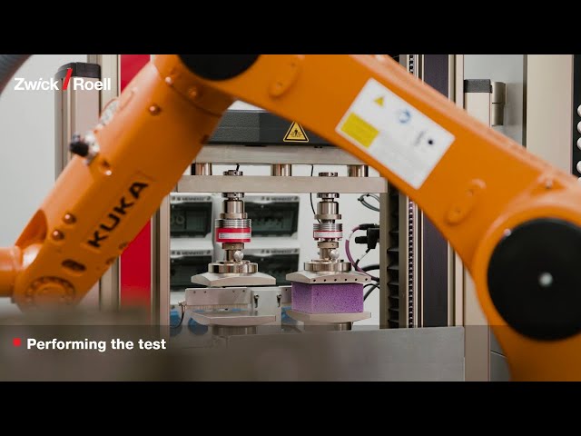 Robotic Testing System roboTest R for Compression Tests on Foam Blocks