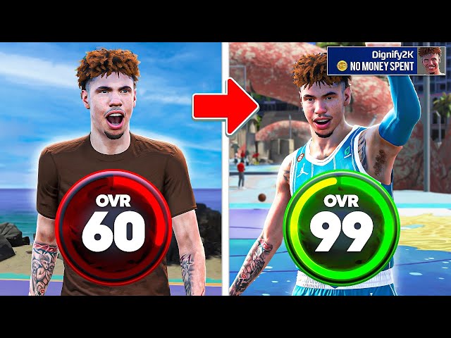 LAMELO BALL BUILD 60 OVR to 99 OVR in 1 VIDEO (No Money Spent + No MyCareer)