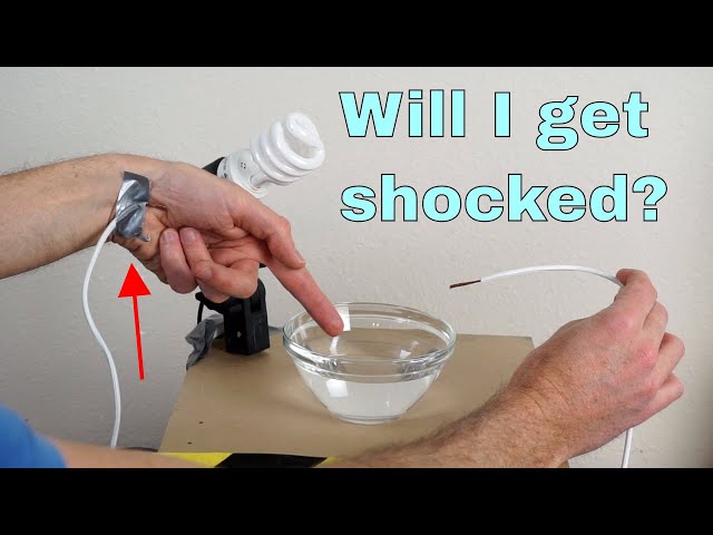 Touching Deionized Water With a Live Wire in It—Will I get Shocked?