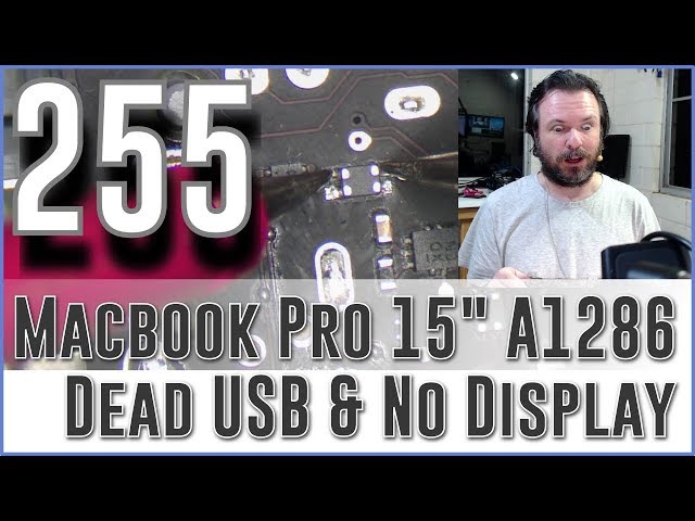 #255 Macbook Pro A1286 Faulty USB & Bad display