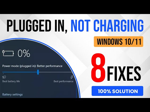 Laptop Battery Not Charging | Plugged In, Not Charging Solution | 8 Fixes