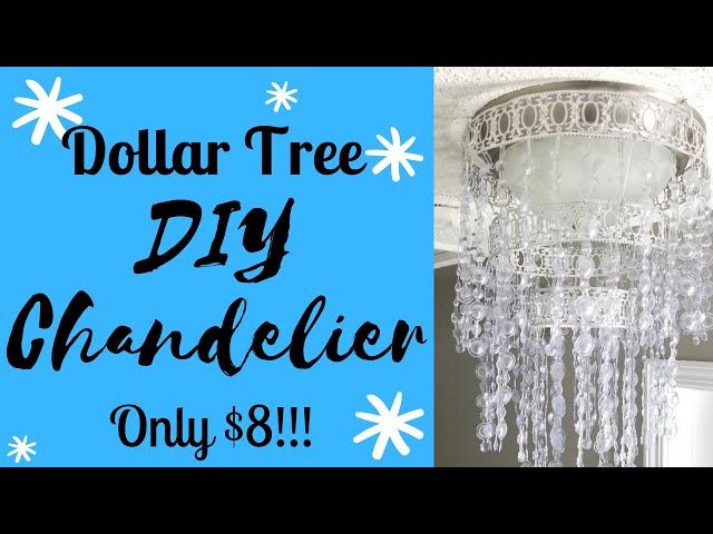 DIY DOLLAR TREE GLAM CHANDELIER HOME DECOR || ONLY $8!!
