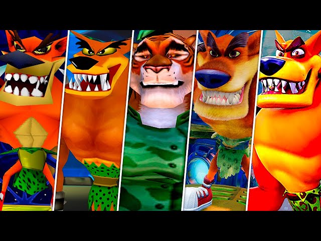 Evolution of Tiny Tiger in Crash Bandicoot Games