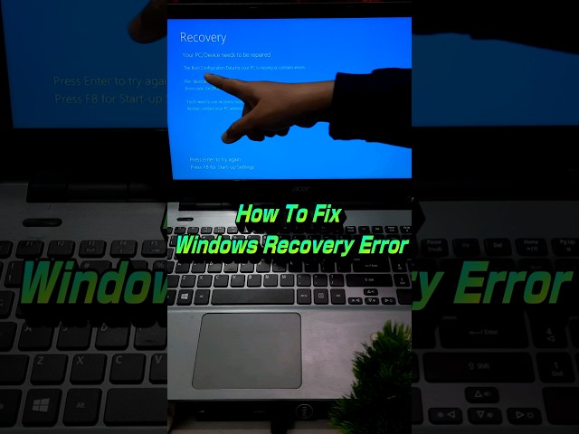 How To Fix Windows Recovery Error 💻 #youtubeshorts #shortsvideo #shorts