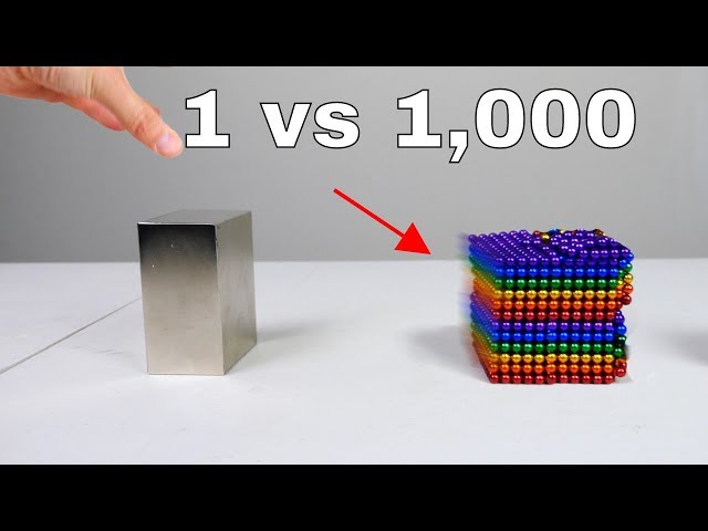 1 Giant Monster Neodymium Magnet vs 1,000 Small Neodymium Magnets in Slow Motion