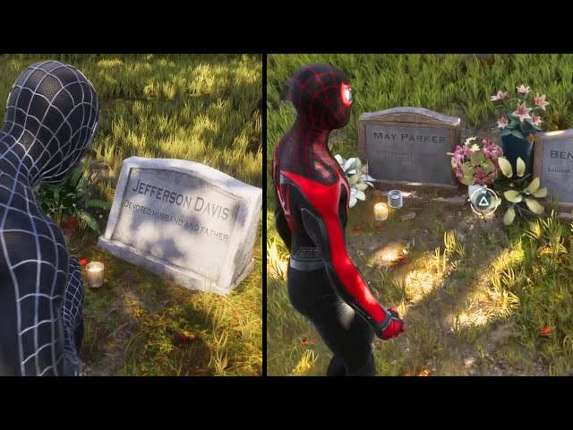 Spider-Man 2 - Peter and Miles Visit Aunt May, Uncle Ben and Miles' Dad's Grave