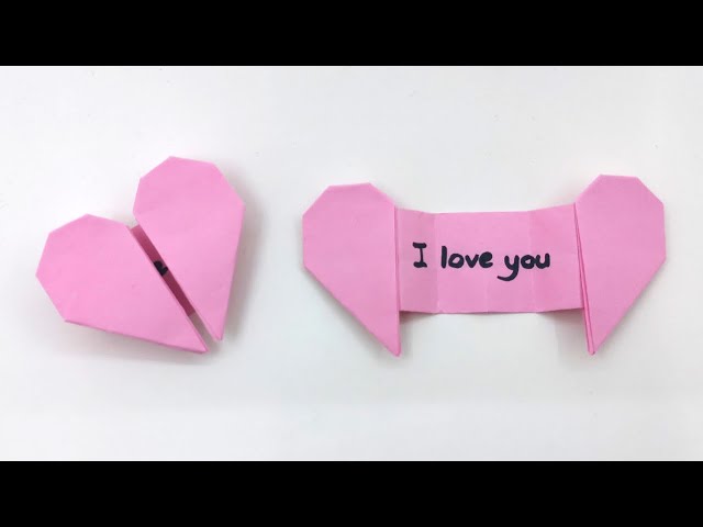 How To Make Origami Heart Note Paper, Making Valentine's Day Notes From Paper