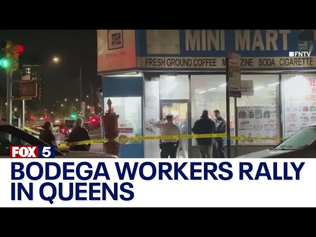Bodega workers rally in Queens after stabbing