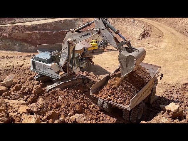 Liebherr 984 Excavator Loading Caterpillar 777 Dumpers - Sotiriadis/Labrianidis Mining Extraction