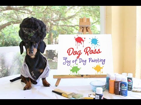 Dog Ross Returns - Paints Scenic Backyard for Charity Auction