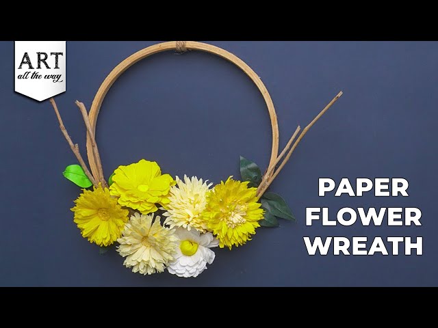 Paper Flower Wreath | Floral Wreath | Floral Wreath DIY | Home Decor | Paper Flower Crafts