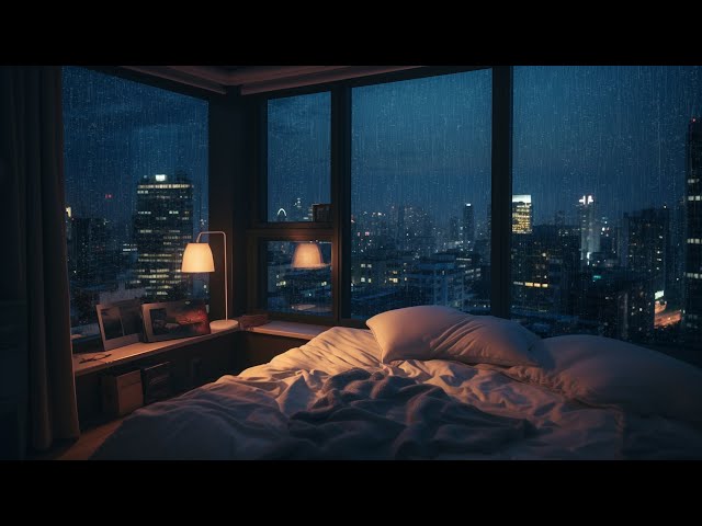 Conquer Insomnia - Sleep Soundly With Heavy Rain And Thunderstorm Sounds On Night Window - Rain ASMR
