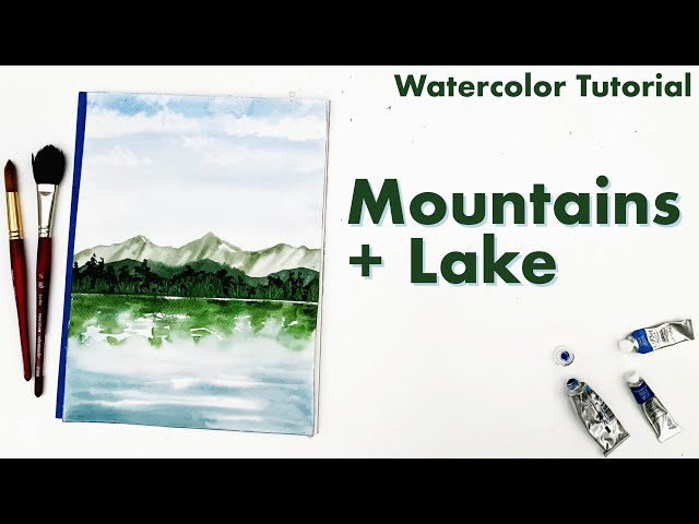 Paint this fun and simple mountain lake scene with me!