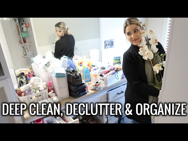 THE MOST EXTREME BATHROOM DEEP CLEAN, DECLUTTER & ORGANIZE + Bathroom Refresh & More | Lets Do This