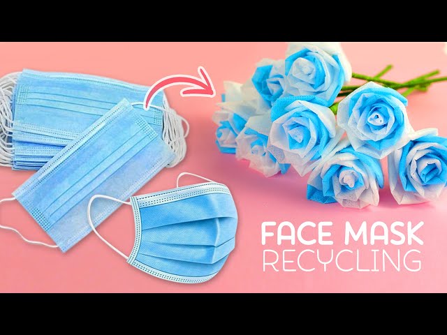 Easy Rose Flowers using Face Mask | Face Mask Flower Making