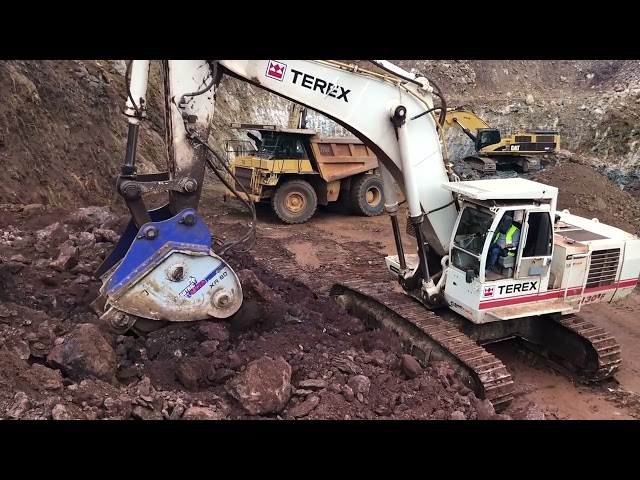 Terex RH30F Excavator Working With Vibro Ripper - Sotiriadis Mining Works