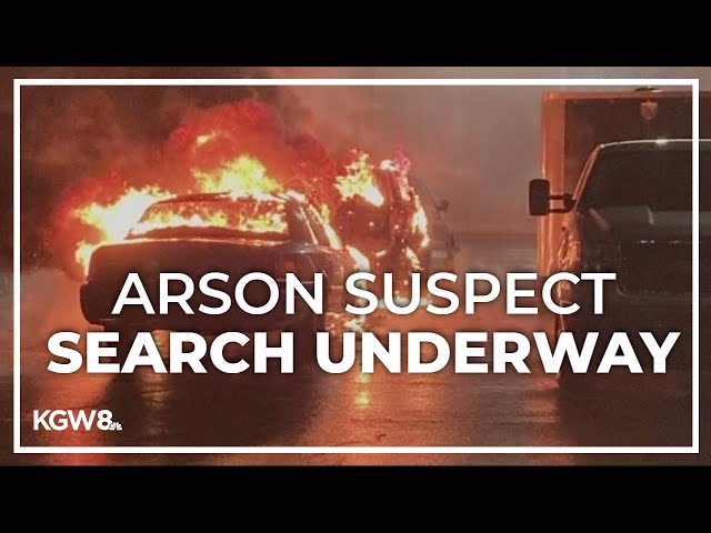 Portland police search for arson suspect who set 15 vehicles on fire at training facility