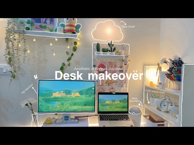 2024 Aesthetic desk makeover | Korean & Pinterest inspired 🍓 #deskmakeover
