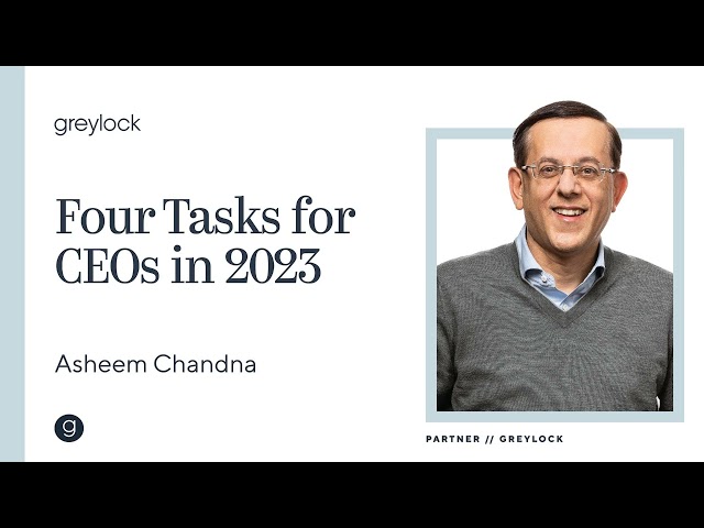 Asheem Chandna | Four Tasks for CEOs in 2023: Leveraging the Downturn