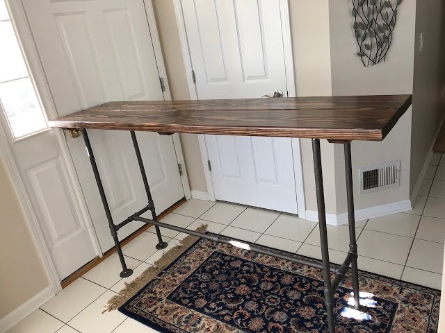 How To Make An Industrial Black Pipe Bar Height Table