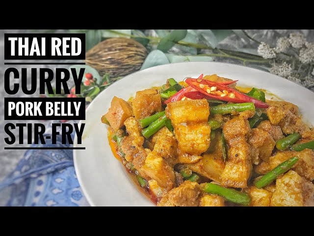 Pad Prik King Pork Belly (Thai Red Curry Stir-Fry Recipe) | Thai Girl in the Kitchen