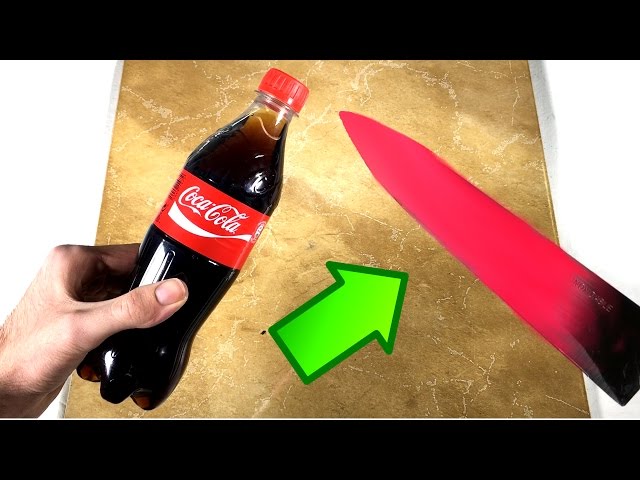 Glowing 1000 degree KNIFE VS COCA COLA - Science Experiment DIY