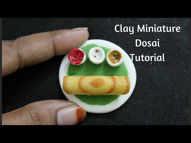 Miniature clay Dosai | Miniature fridge magnet|south indian foods in air dry clay