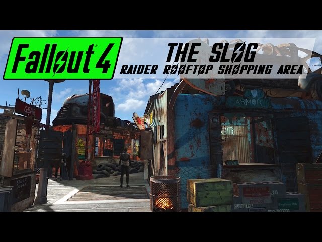Fallout 4 Settlement Build - The Slog | Rooftop Shops
