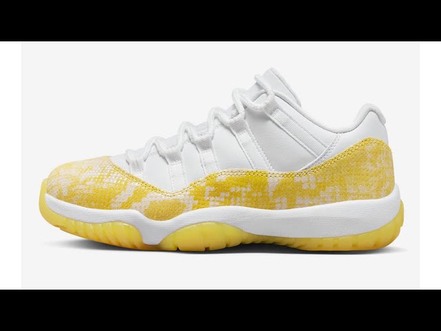 Air Jordan 11 Low Yellow Snakeskin Sneakers Colorway Retail Price $190 Sneakerhead News 2023