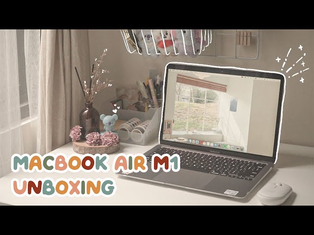 MACBOOK AIR M1 RELAXING UNBOXING 🥞 accessories & decor | Indonesia