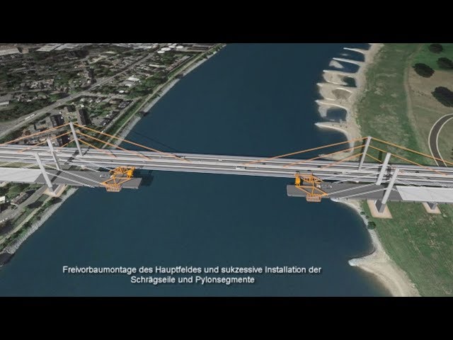 A 40, Rheinbrücke Duisburg-Neuenkamp: Visualisierung Bauablauf