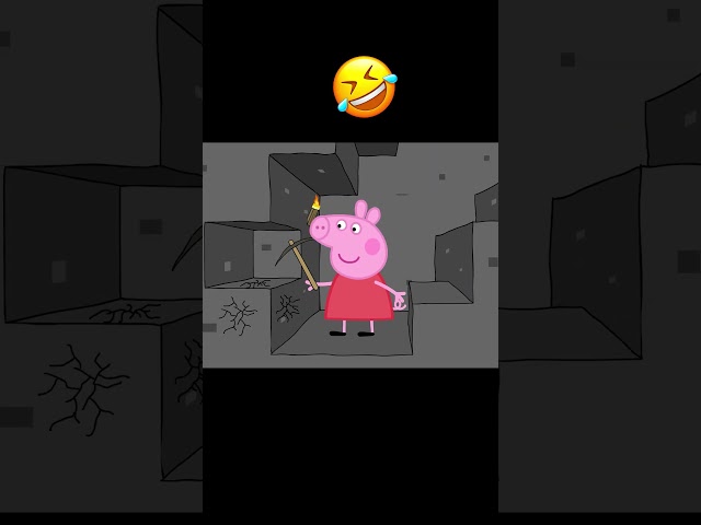 Peppa plays Minecraft in real life